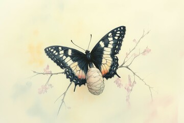 Naklejka premium Springs First Flight, Caterpillars and metamorphosis