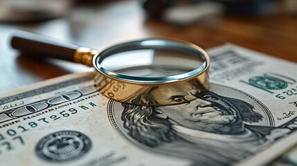 Magnifying Glass on Money