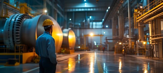 Obraz premium A Majestic Landscape of a Hydroelectric Power Station Producing Green Energy for a Cleaner and Brighter Tomorrow