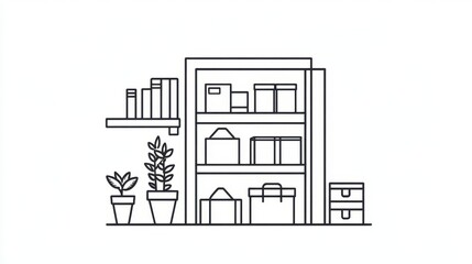 Fototapeta premium Simple Home Shelf Design