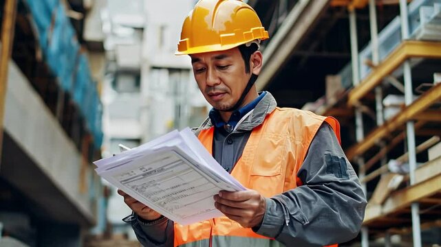 工事現場で働く男性　AI