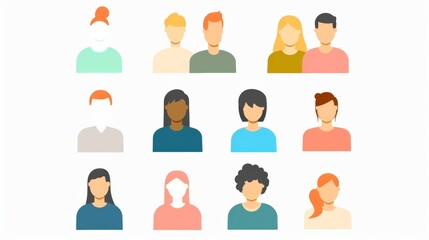 Crowd of Diverse People in Trendy Flat Design for Infographic and Application Use