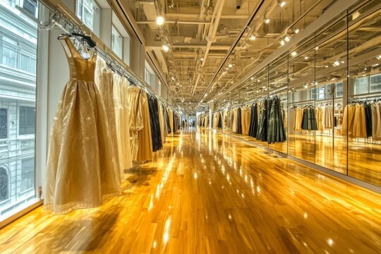 Double Exposure Art Showcasing a Luxury Womenswear Store in Bangkoks Vibrant Shopping Scene