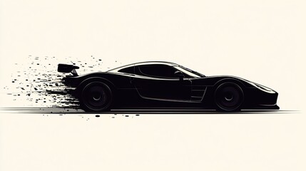 Race car silhouette vector illustration