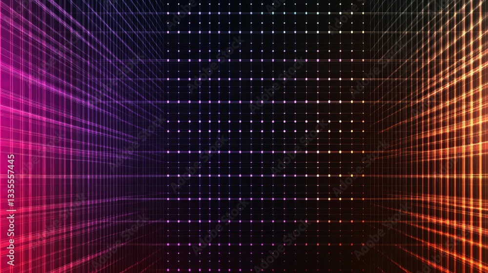 Poster abstract colorful grid network digital art background modern technology design futuristic vibrant li
