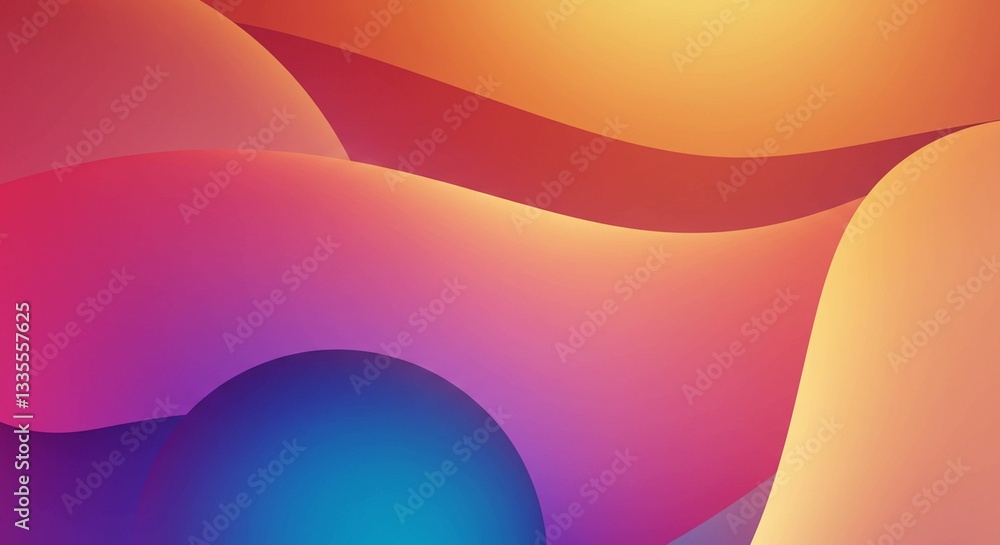 Aufkleber abstract background with vibrant gradient color swirls and fluid shapes
