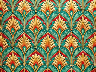 Vintage Wallpaper Pattern Background with Copy Space for Text