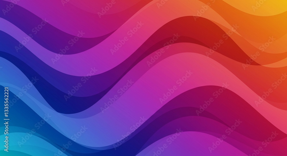 Aufkleber abstract colorful wave background vibrant gradient smooth curves dynamic design