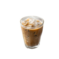 Iced Coffee Drink Recipe isolated on transparent background