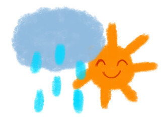 雨のち晴れのお天気マーク（JPEG/PNG）