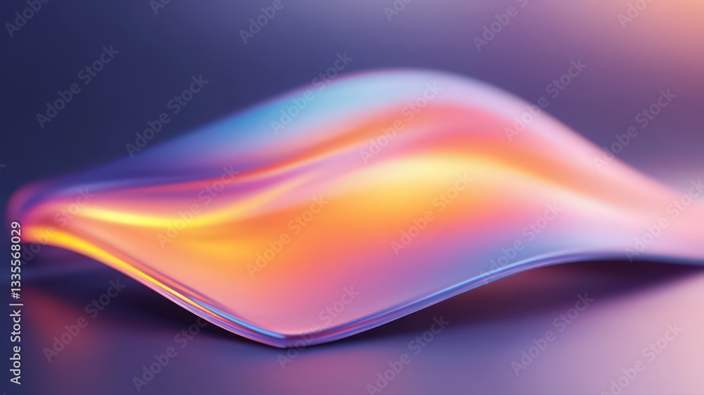 Poster abstract iridescent wave form with gradient colors