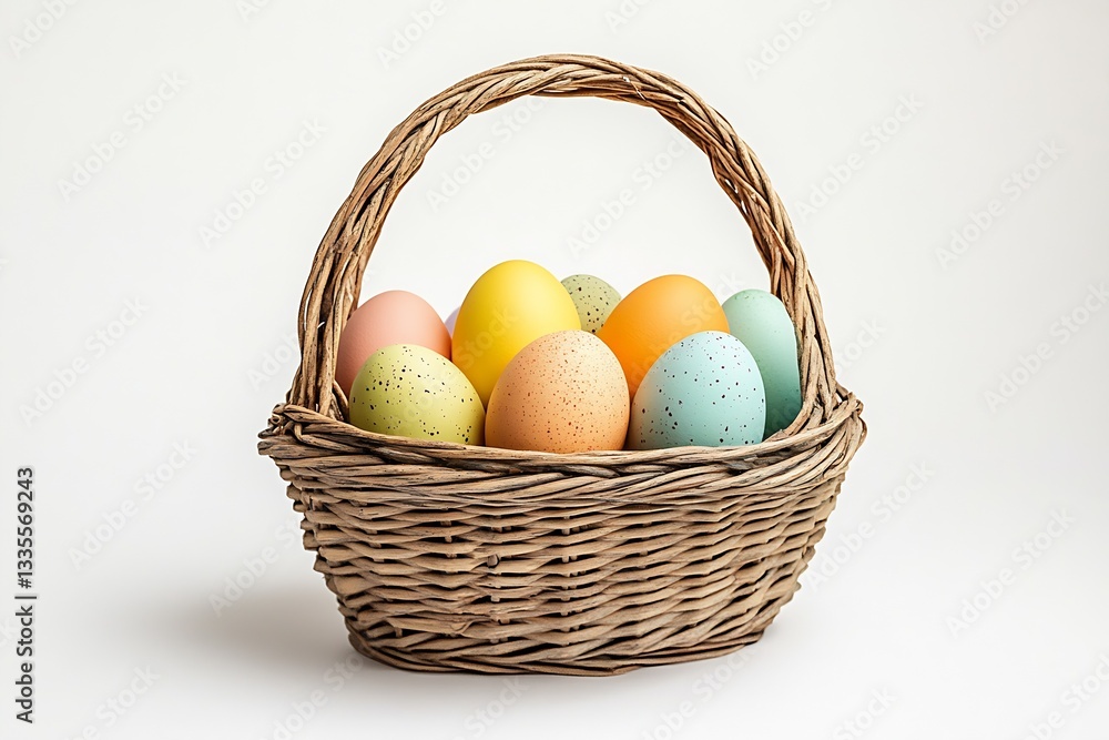 Aufkleber stunning array of speckled easter eggs nestled in a rustic wicker basket for seasonal decor : genera