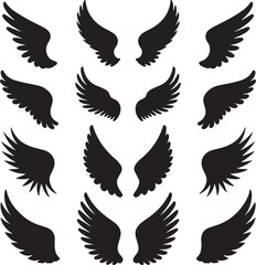 wings vector set icon art illustration