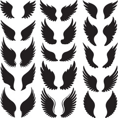 wings vector set icon art illustration