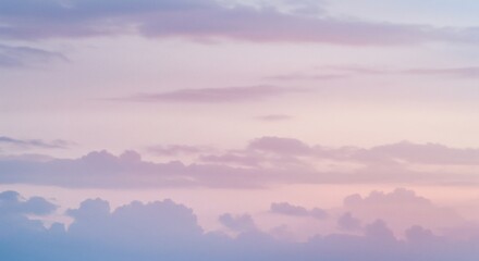 Obraz premium Serene Pastel Sunset Sky Soft Pink and Lavender Cloudscape