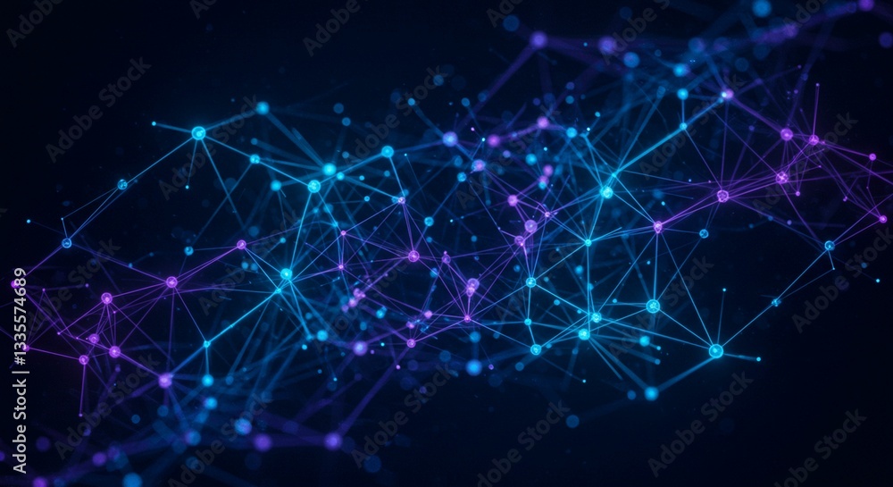 Poster abstract network connection digital technology global network data flow futuristic technology