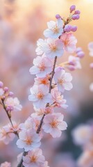 Ethereal Blossoms in Watercolor, Pastel colors