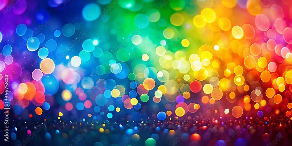 Poster vivid gradient abstract background with bokeh: smooth color transitions for wallpapers & designs