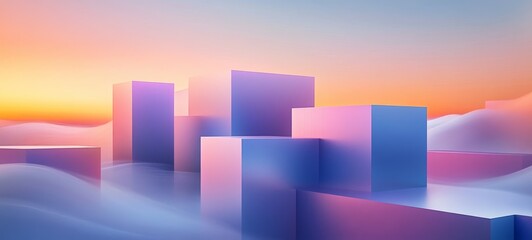 Fototapeta premium Minimalist Pastel Geometry, Pastel colors