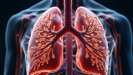 Artistic rendering of the respiratory system symbolizing life and vitality