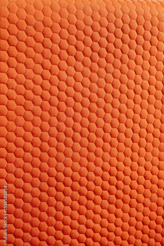 Poster vibrant orange fabric texture with a distinctive hexagonal pattern perfect for backgrounds textiles 