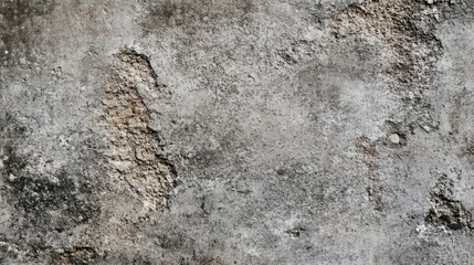 Weathered and damaged grey concrete surface texture reveals imperfections and details