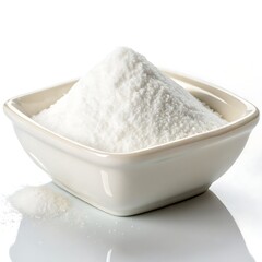 A Pristine Mound Of Baking Soda Sits Nestled In A Simple, Elegant White Bowl, Ready For Culinary Creations, Reflecting Pure, Clean Baking Essentials In Bright Studio Lighting