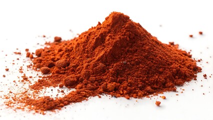 A Vibrant Pile Of Paprika Powder, Rich Red Hue And Textured Surface, Offering A Burst Of Flavor And Warmth Against A Stark White Background