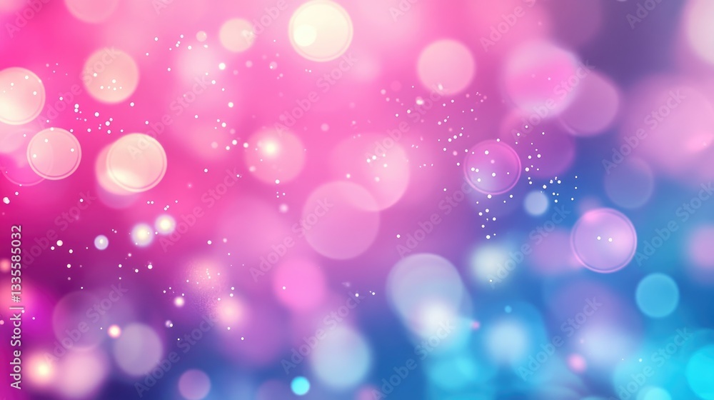 Poster a beautiful abstract bokeh background with pink and blue hues blending together, offering a smooth a
