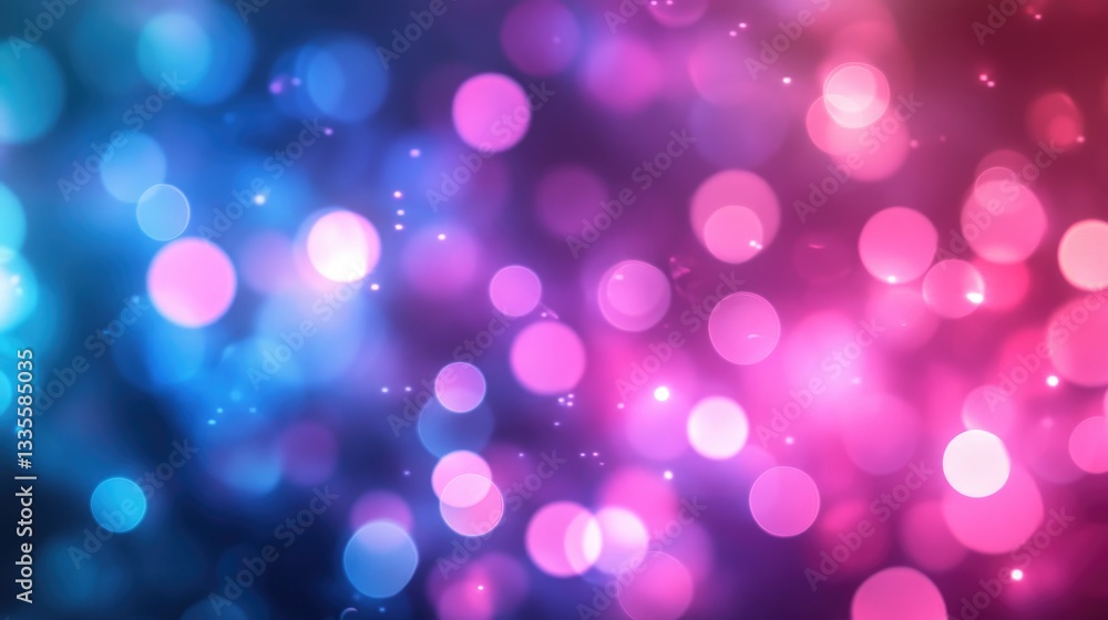 Poster a beautiful abstract bokeh background with pink and blue hues blending together, offering a smooth a