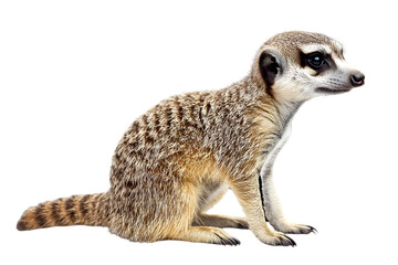 Meerkat Portrait Against Transparent Background