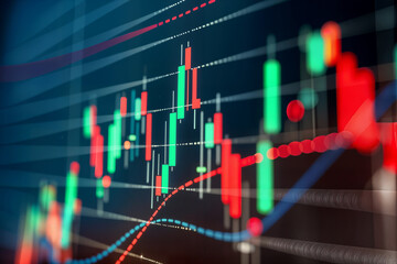 close-up view of a candlestick chart a common tool used in financial markets to represent price movements over time cryptocurrency market analysis
