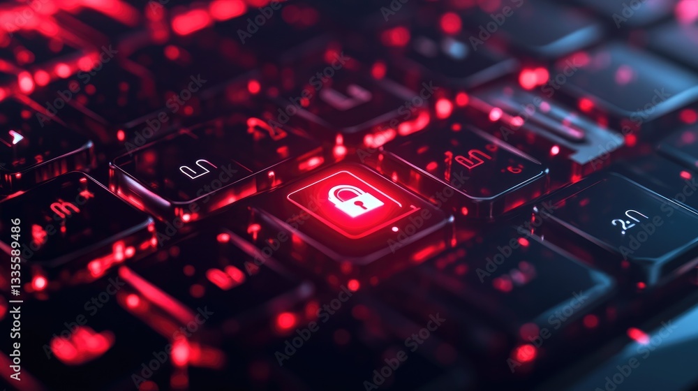 Poster A secure password field lighting up with a strong password being entered, accompanied by lock icons, showcasing digital security in a sleek design