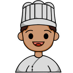 Simple male chef icon design with cute style, can be used as a cooking editing tool symbol.