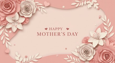 happy mother day card with flowers decorations
