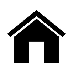 Simple House Icon with Roof and Door