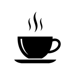 Steaming Coffee Cup in Black and White