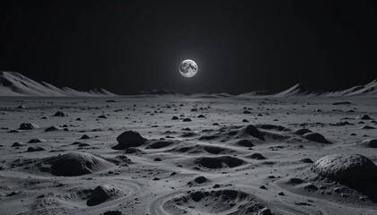 Lunar Landscape Earthrise Horizon