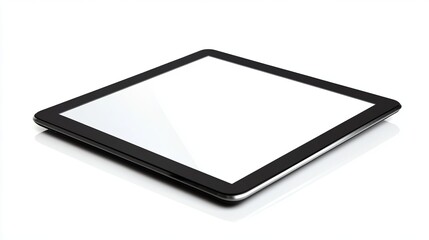 Modern Black Tablet Computer Device Mockup Isolated Digital Technology Screen Gadget Blank Display Portable Wireless Electronic Equipment High        
