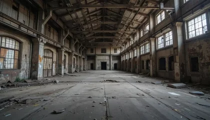 Fototapete Rund Decayed Industrial Interior © Outside Studio
