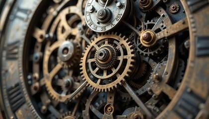 Obraz premium Intricate Steampunk Clockwork Mechanism