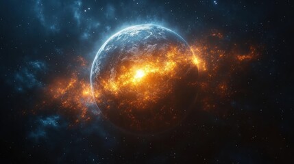 Exploding Planet in Cosmic Nebula