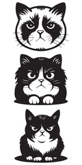 Grumpy Cat Silhouette Illustration