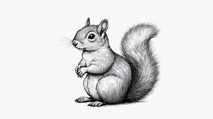 Detailed pencil sketch of a squirrel (2) © titik
