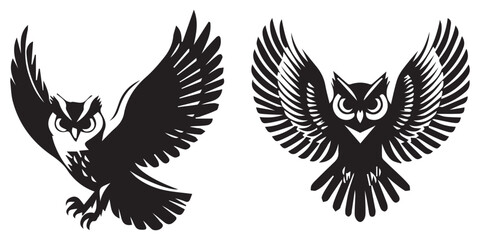 Cute Owl Silhouette Design