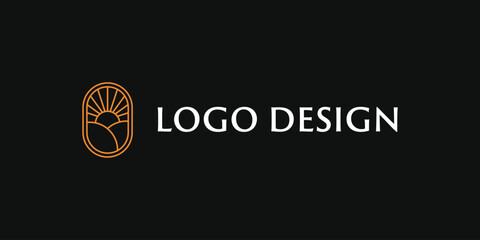 Elegant Minimalist Logo Design – Sunset-Inspired Symbol for Modern Branding, Luxury Line Art Logo – Nature and Sunrise Emblem for Business Identity, Sophisticated and Stylish Logo – Monoline Artistic 