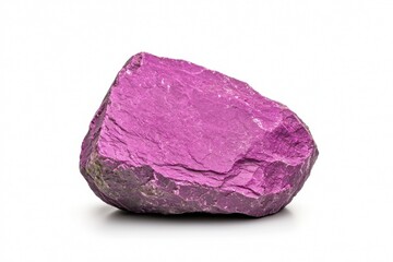 Vibrant Purple Rock Specimen on White Background