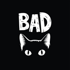 A black cat peeking from the darkness beneath bold white text