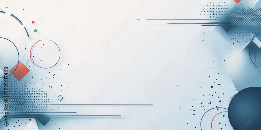 Poster abstract background features geometric shapes and halftone dot pattern