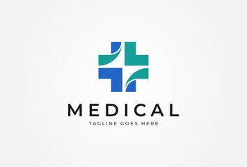 Obraz premium Medical logo design inspiration. modern medical cross logo design. flat design logo template. vector illustration